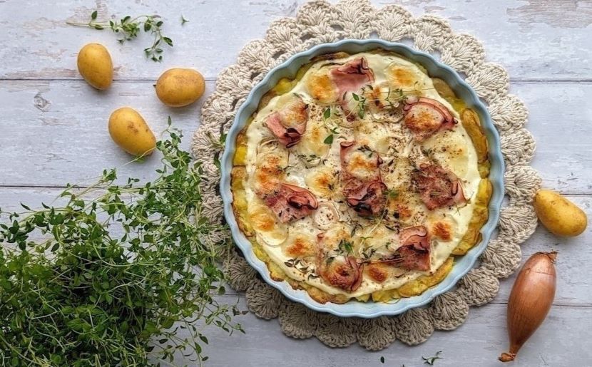 Kartoffeltærte med landskinke Kartoffeltærte med landskinke